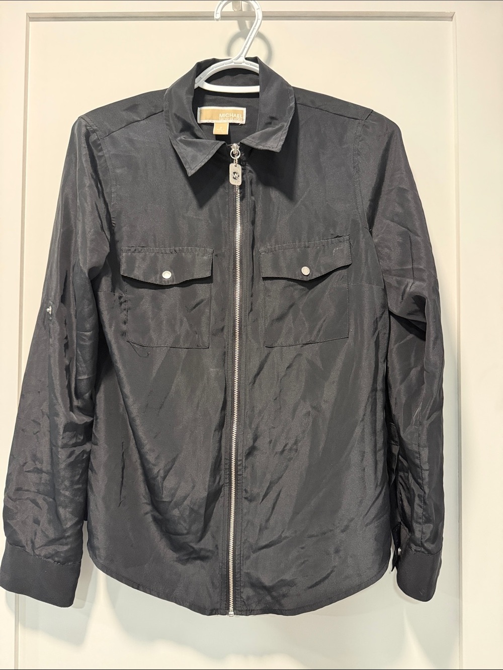 MICHAEL Michael Kors Women’s Charcoal Zip-Front Lightweight Jacket